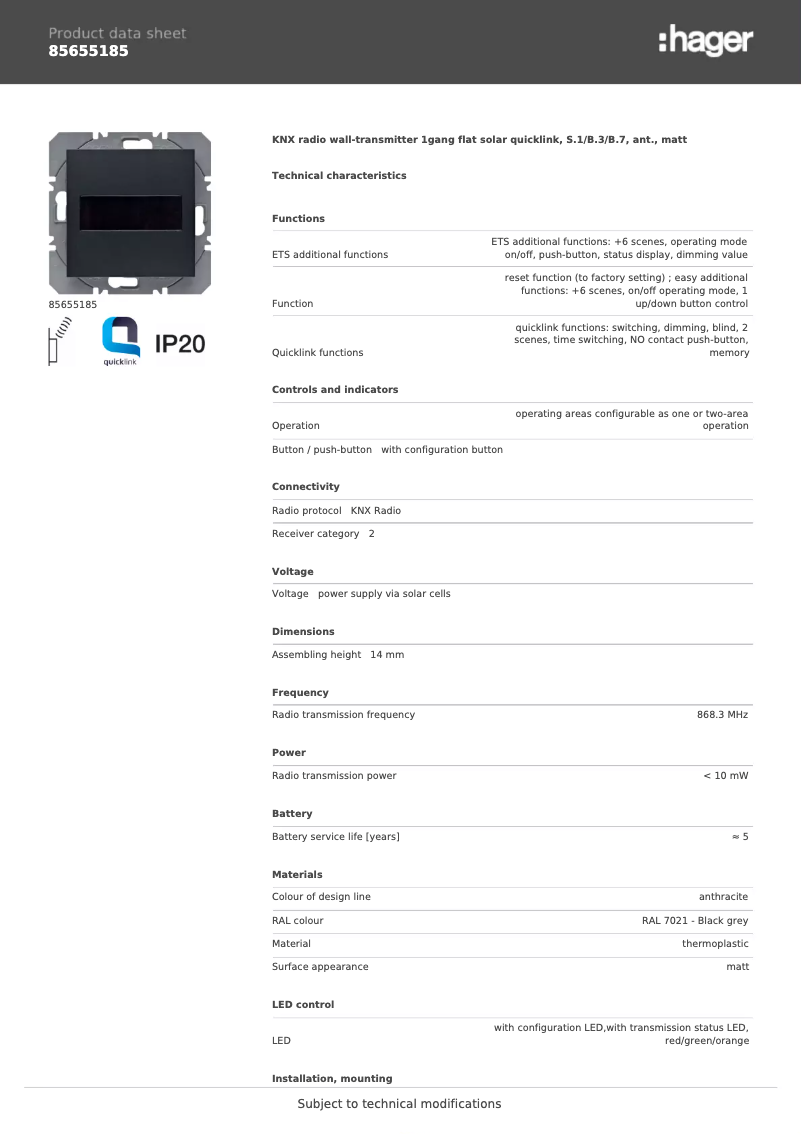 Image de la première page du manuel de l'appareil 85655185