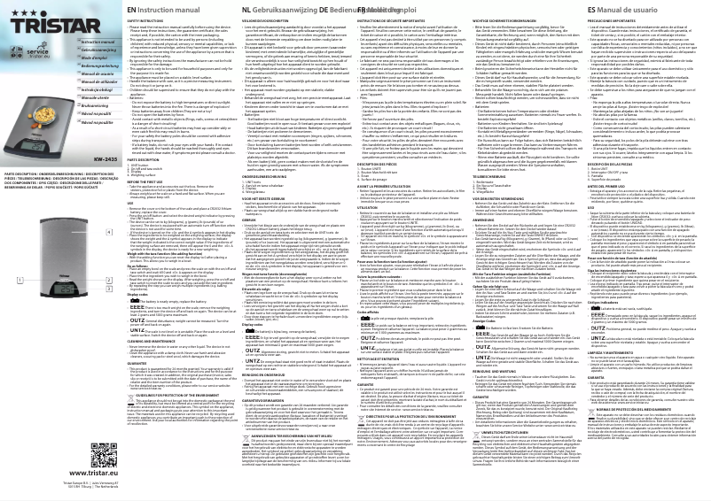 Page 1 de la notice Manuel utilisateur Princess KW-2435AH