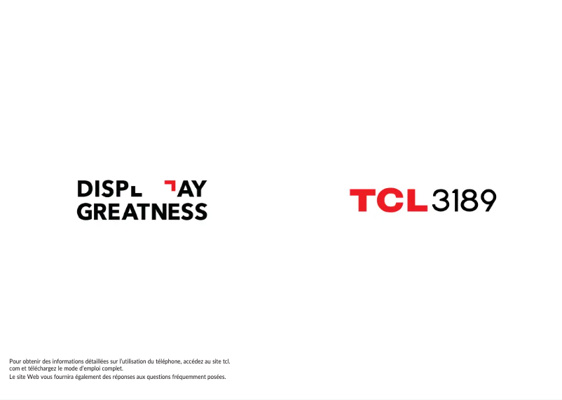 Page 1 de la notice Manuel utilisateur TCL 3189