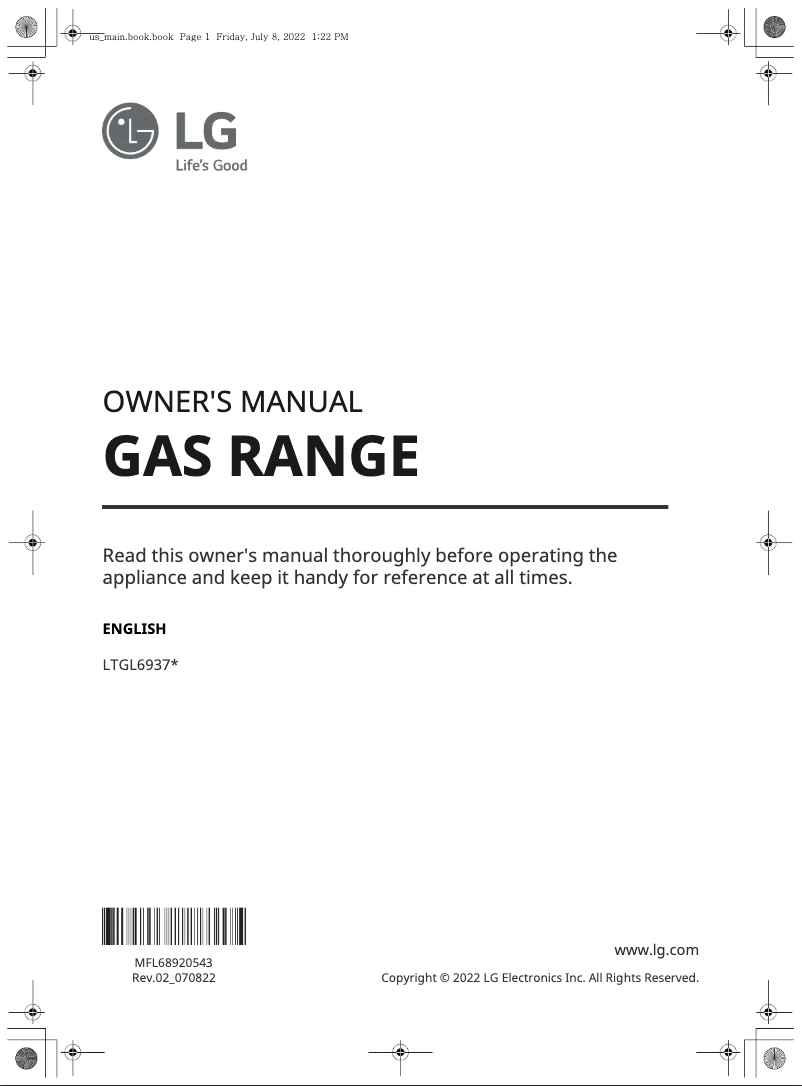 Page n°1 - Manuel utilisateur LG LTGL6937F