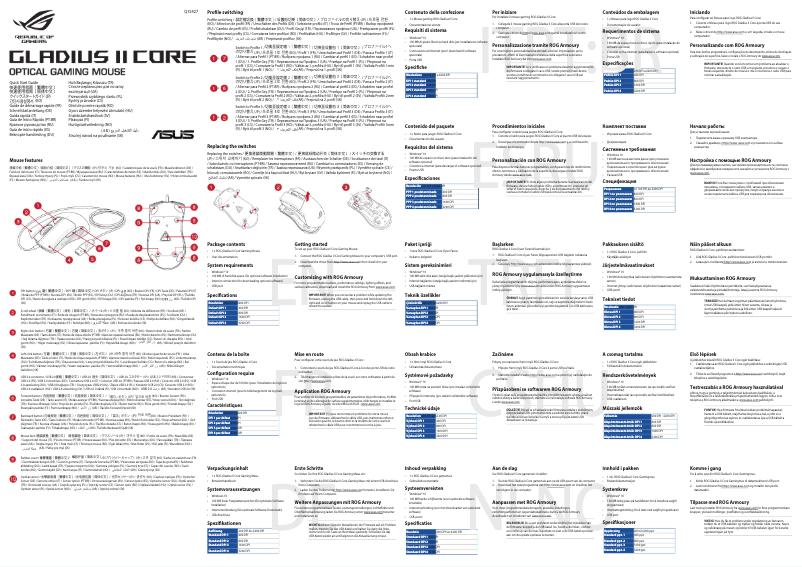 Page 1 de la notice Manuel utilisateur Asus ROG Gladius II Core