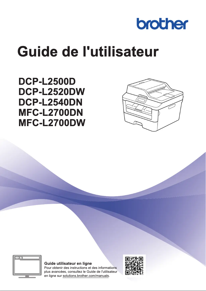Image de la première page du manuel de l'appareil DCP-L2540DN