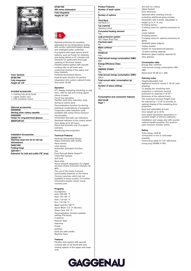 Image de la première page du manuel de l'appareil DF481700