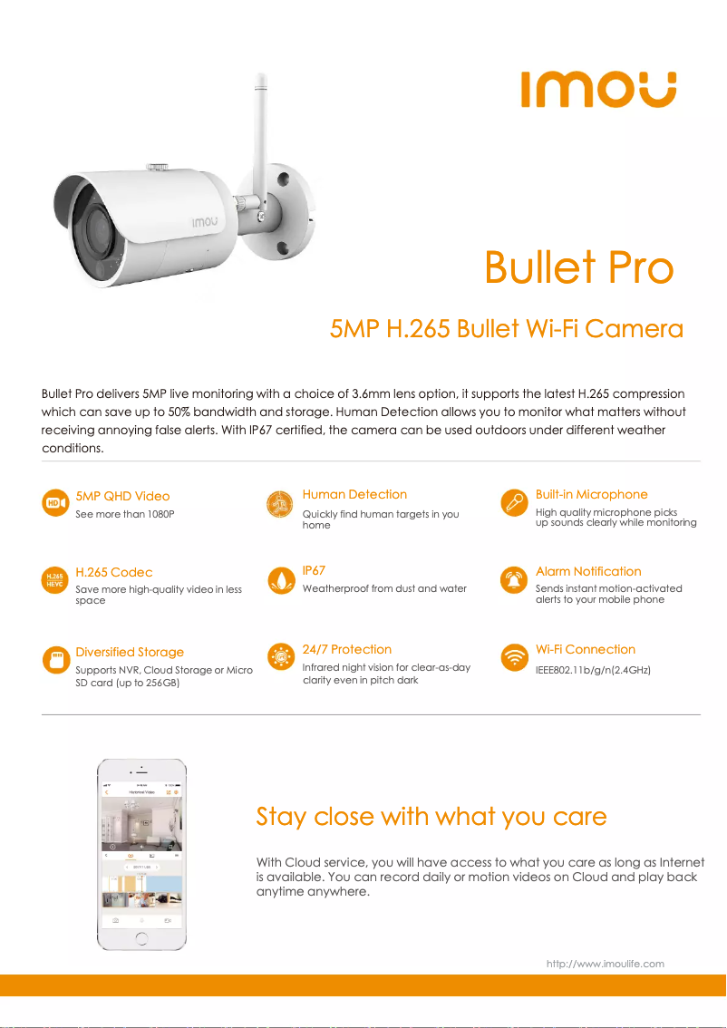 Page n°1 - Manuel utilisateur Imou Bullet Pro 5MP