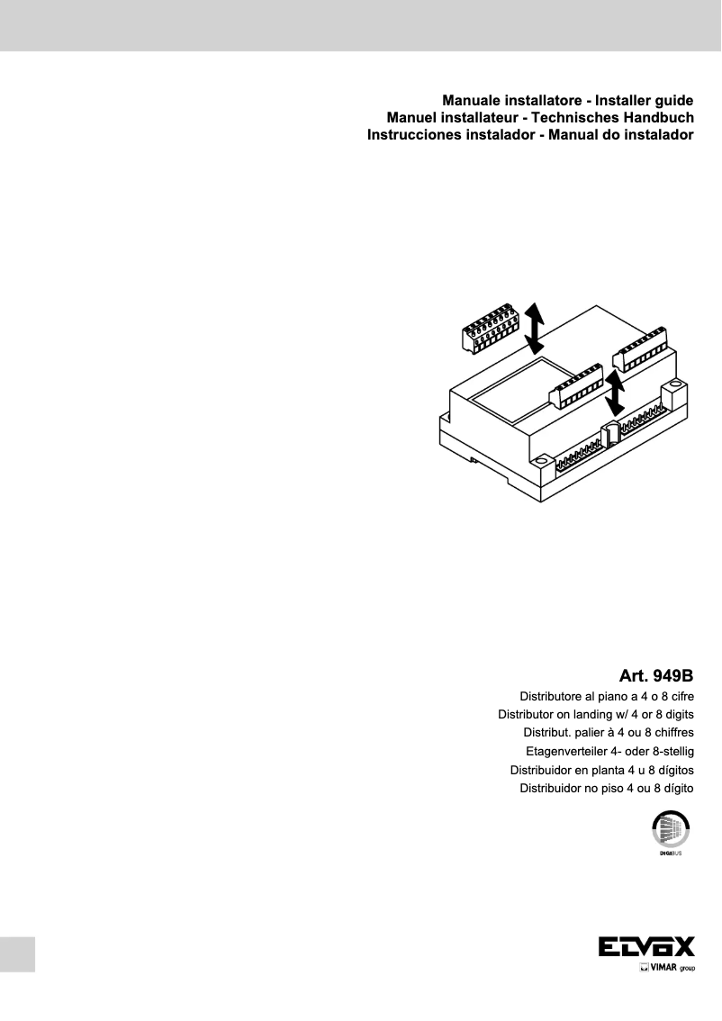 Page n°1 - Manuel utilisateur Vimar ELVOX 949B