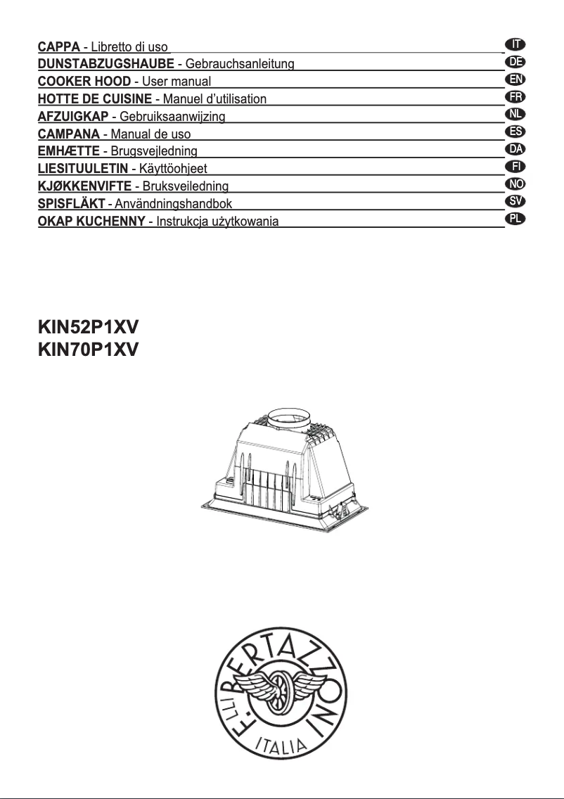 Page 1 de la notice Manuel utilisateur Bertazzoni KIN70P1XV