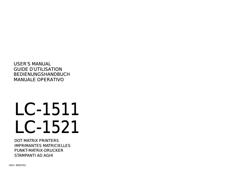 Image de la première page du manuel de l'appareil LC-1511