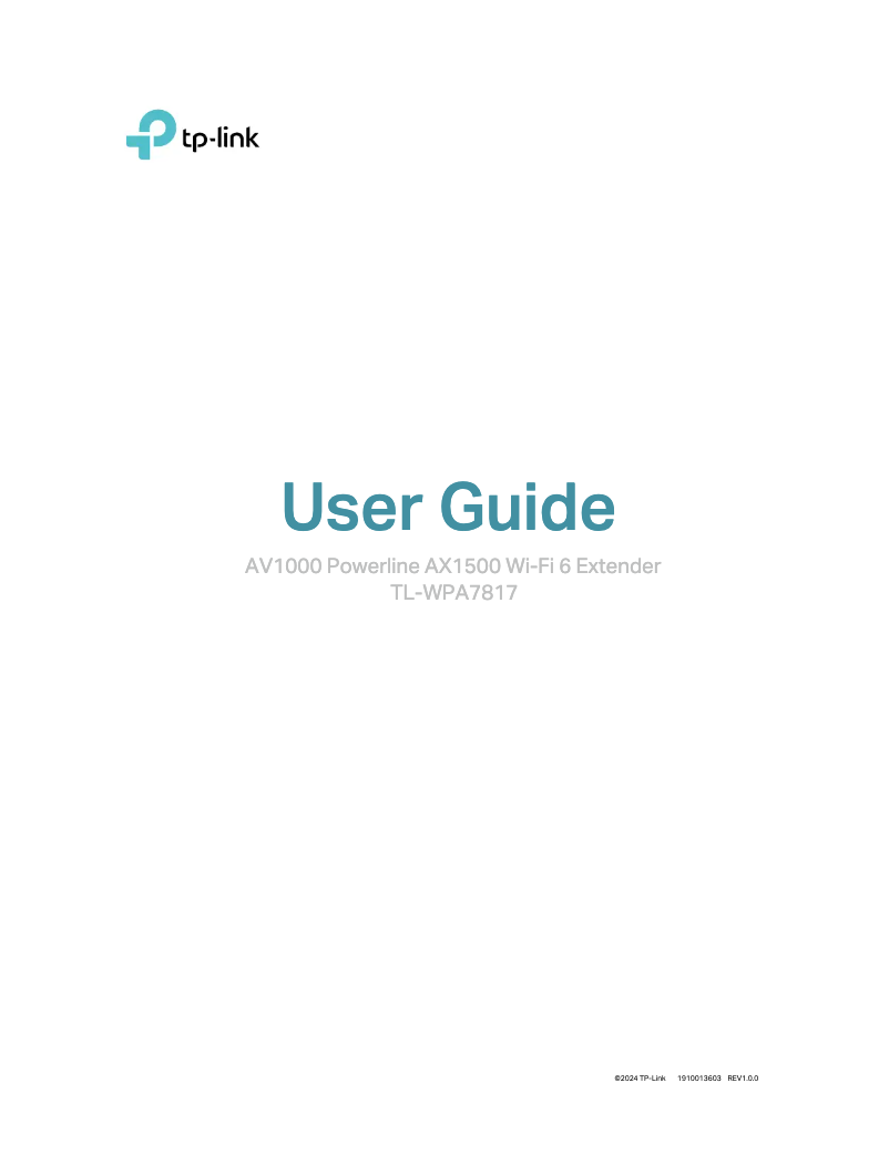 Página 1 del manual Manual de usuario TP-Link TL-WPA7817