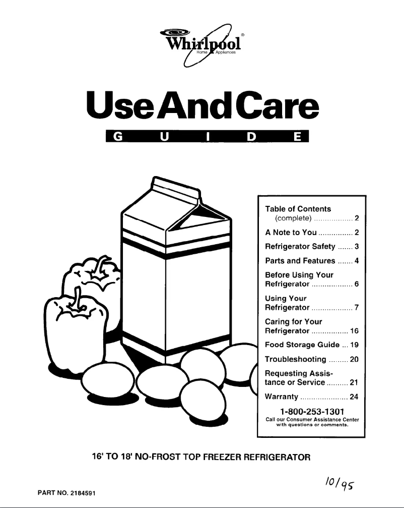 Page n°1 - Manuel utilisateur Whirlpool ET16JKXDN03