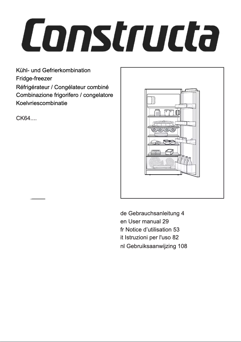 Page 1 de la notice Manuel utilisateur Constructa CK644EF0