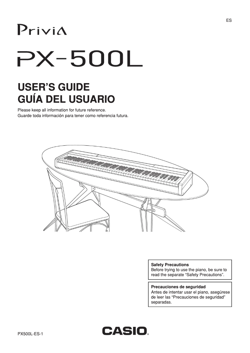 Page n°1 - Manuel utilisateur Casio Privia PX-500L
