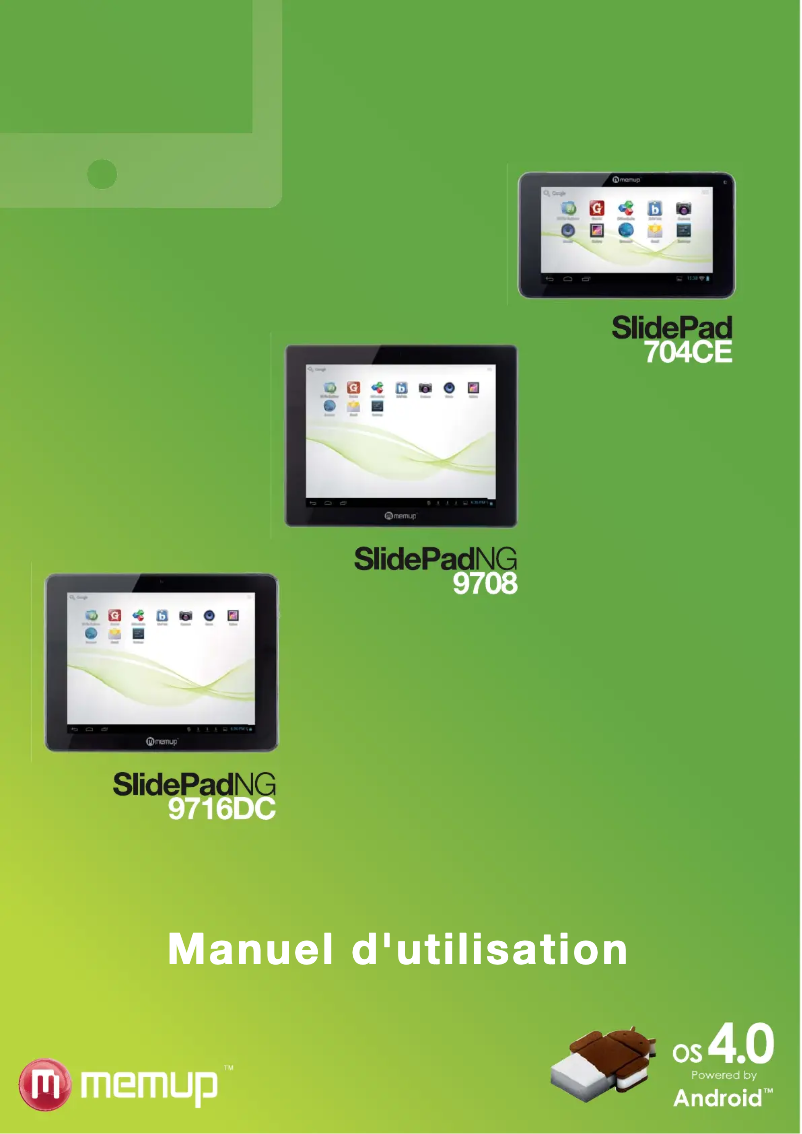 Page 1 de la notice Manuel utilisateur Memup SlidePad NG 9708