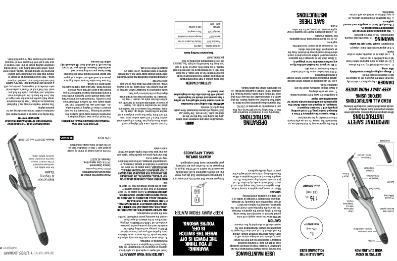 Page 1 de la notice Manuel utilisateur Conair InfinitiPRO CD109NN