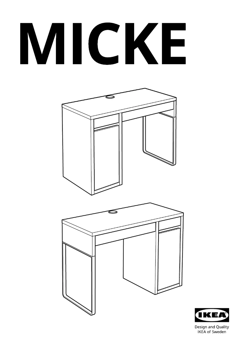 Page 1 de la notice Manuel utilisateur Ikea MICKE 304.159.94