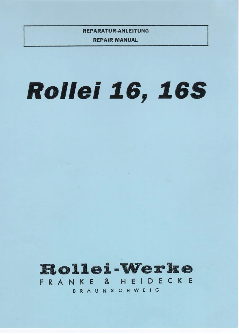 Page 1 de la notice Manuel utilisateur Rollei 16S