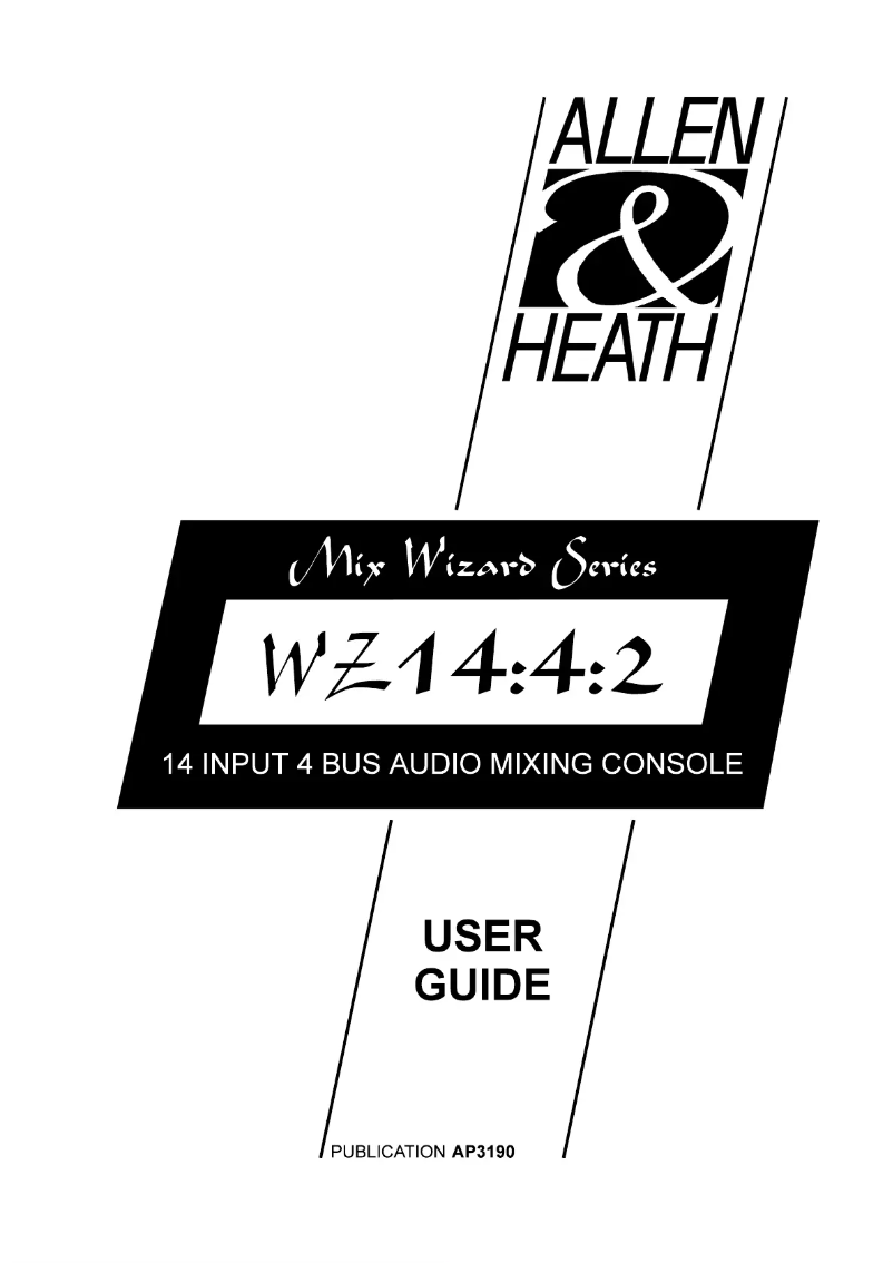 Page n°1 - Manuel utilisateur Allen & Heath WZ14-4-2