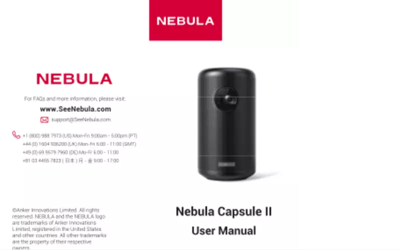 Page 1 of the manual User Manual Anker Nebula Capsule II