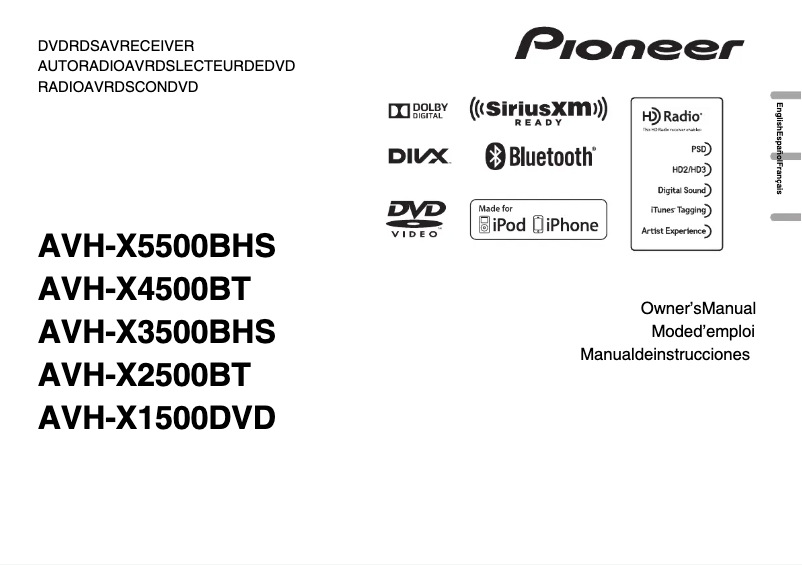 Página 1 del manual Manual de usuario Pioneer AVHX3500BHS