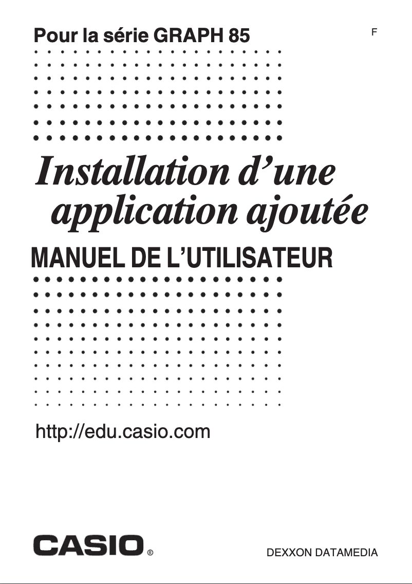 Page 1 de la notice Manuel utilisateur Casio GRAPH 85 SD