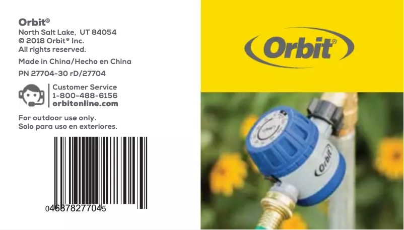 Page 1 de la notice Manuel utilisateur Orbit 27704