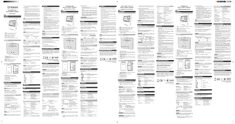Page 1 de la notice Manuel utilisateur Oregon Scientific BAR 800