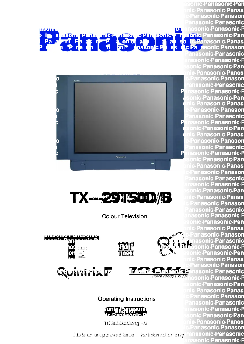 Image de la première page du manuel de l'appareil TX-29T50DB