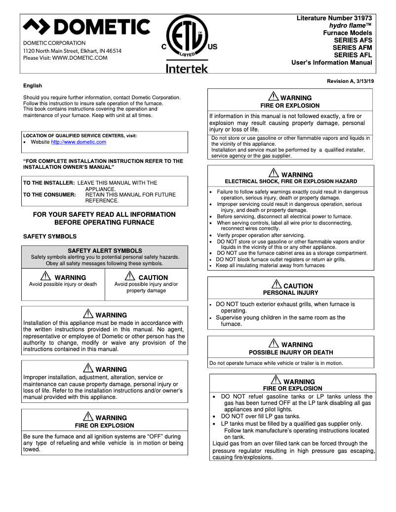 Imagen de la primera página del manual del dispositivo AFMD35111
