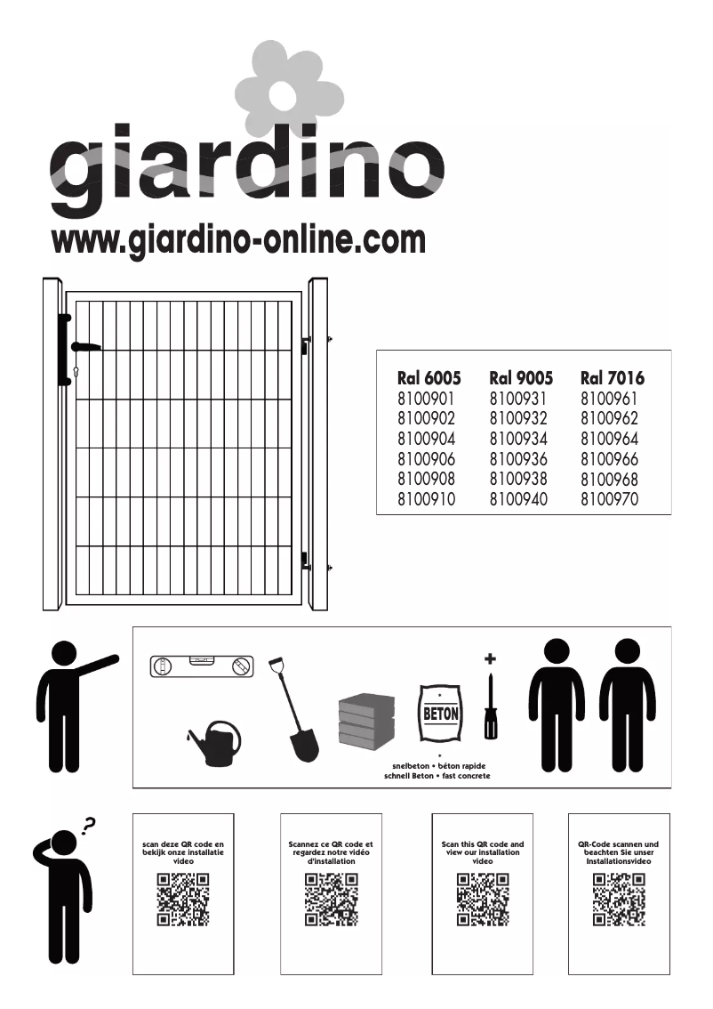 Page 1 de la notice Manuel utilisateur Giardino 8100904