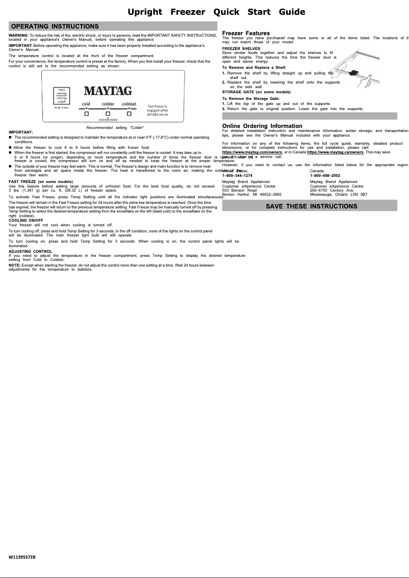 Page n°1 - Guide de démarrage rapide Maytag MZF34X16DW