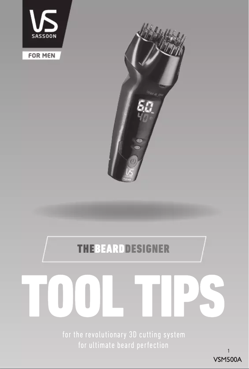 Page 1 de la notice Manuel utilisateur VS Sassoon The Beard Designer VSM500A