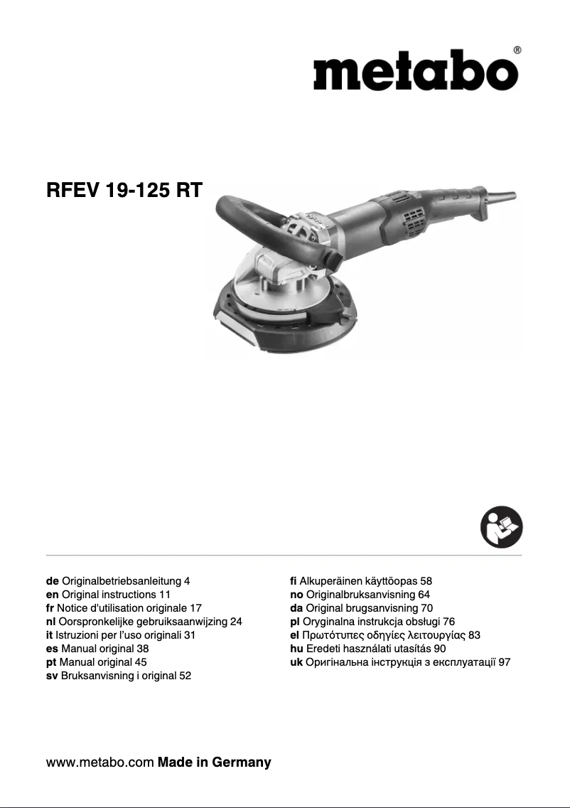 Image de la première page du manuel de l'appareil RFEV 19-125 RT