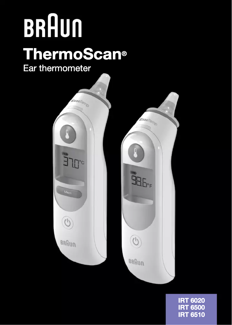 Page n°1 - Manuel utilisateur Braun ThermoScan IRT 6500