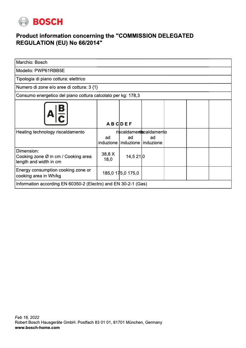Page 1 de la notice Manuel utilisateur Bosch PWP61RBB5E