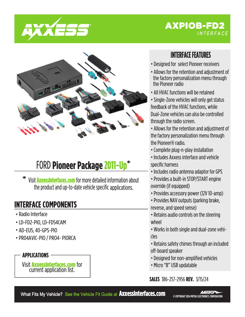 Página 1 del manual Ficha técnica AXESS AXPIOB-FD2