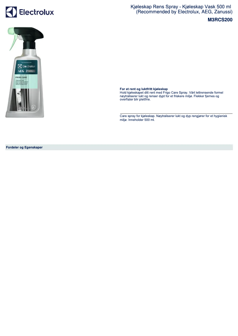 Page 1 de la notice Brochure AEG M3RCS200