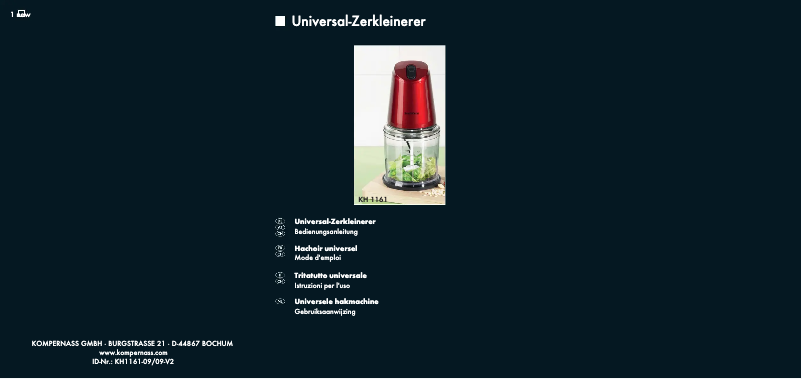 Image de la première page du manuel de l'appareil KH 1161