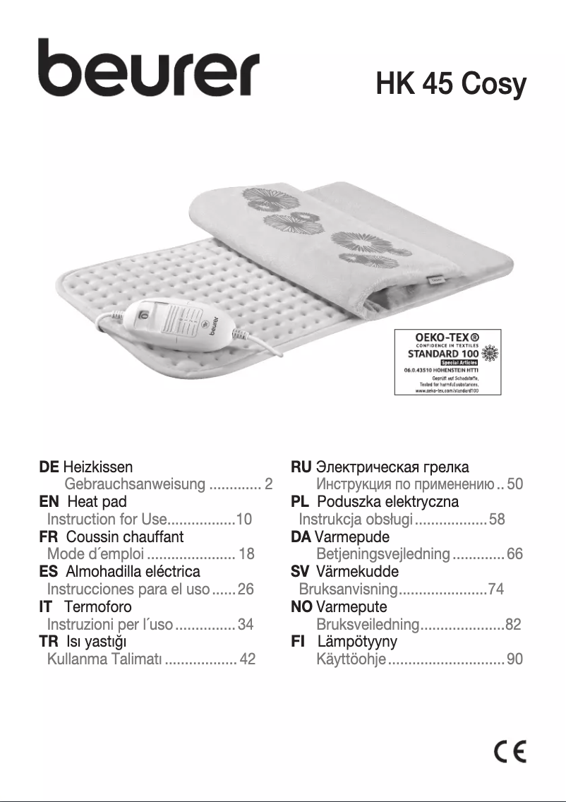 Page n°1 - Manuel d'utilisation et d'entretien Beurer HK 45