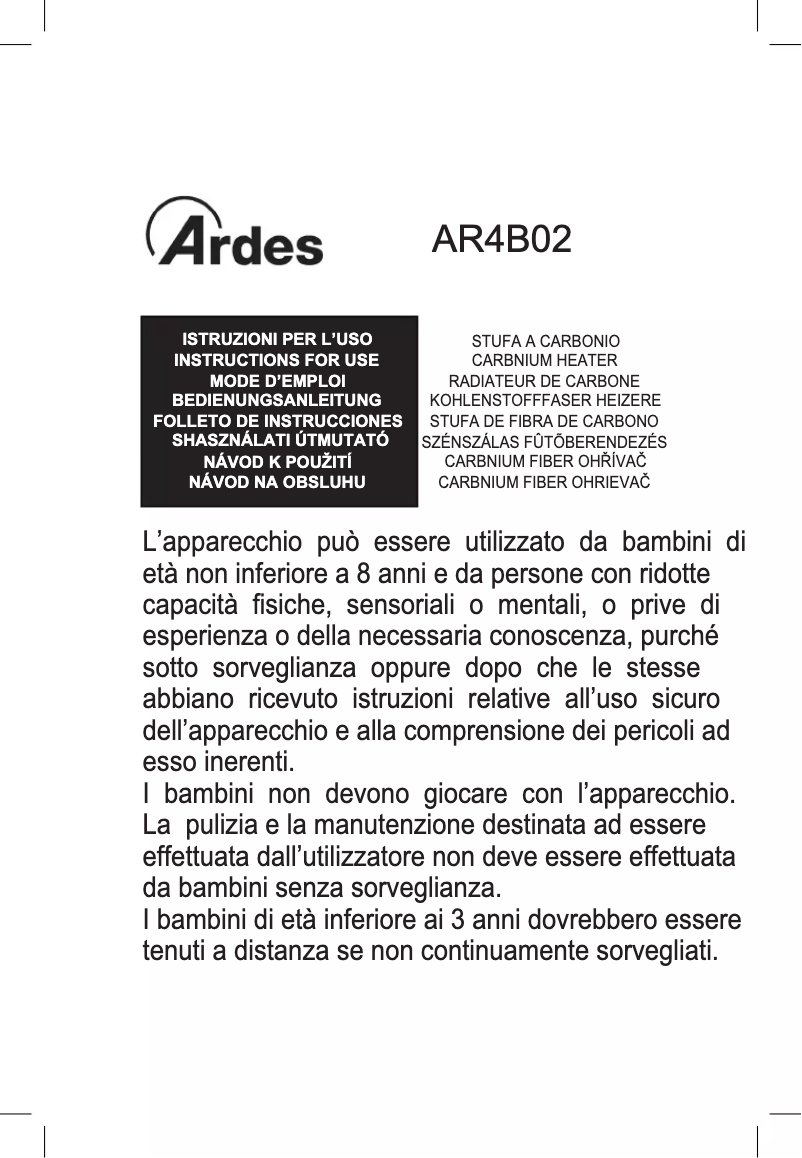 Image de la première page du manuel de l'appareil AR4B02