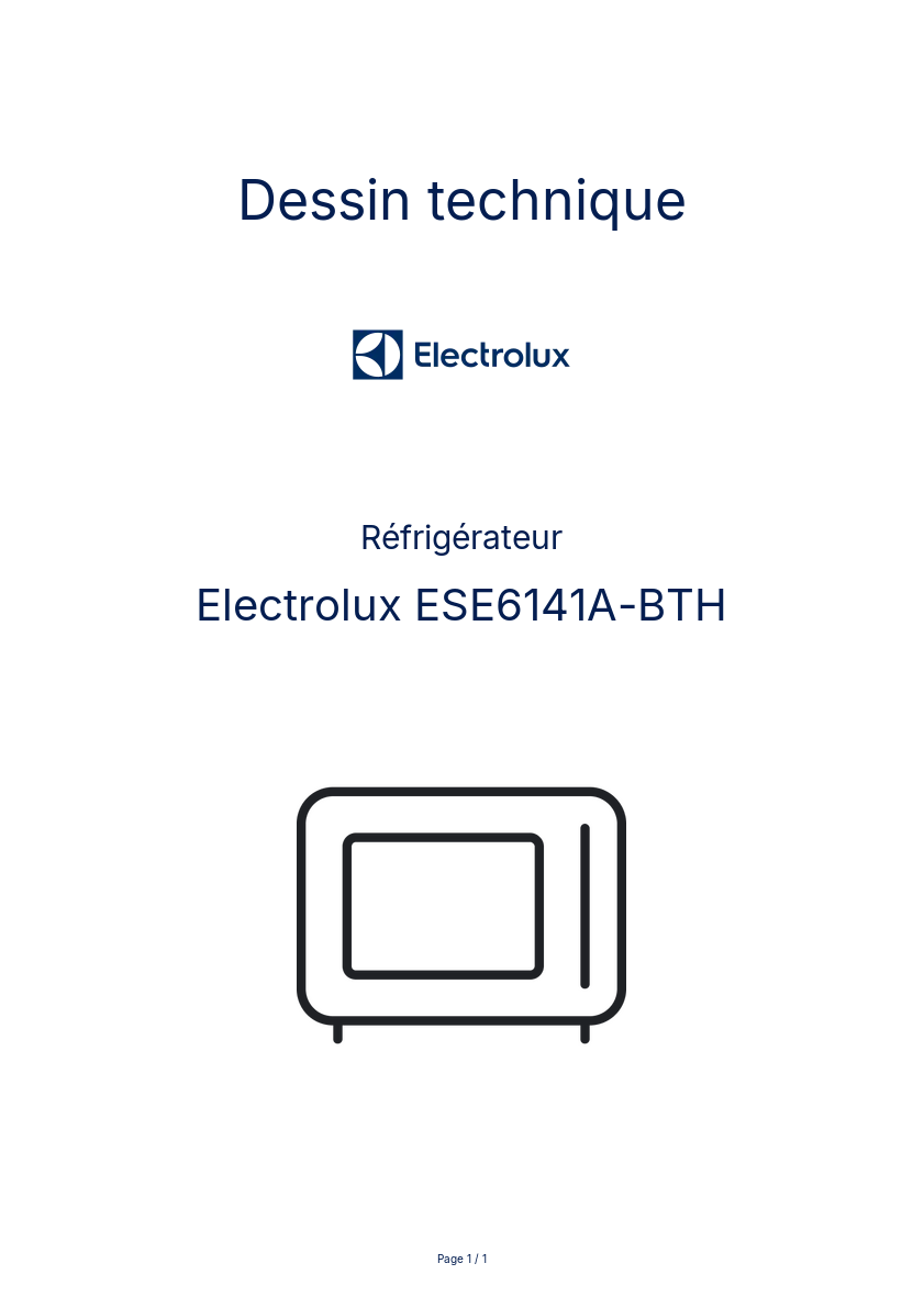 Image de la première page du manuel de l'appareil ESE6141A-BTH