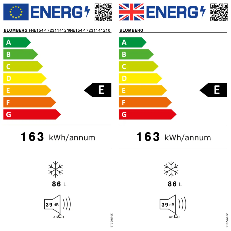 Page n°1 - Label énergétique Blomberg FNE154P