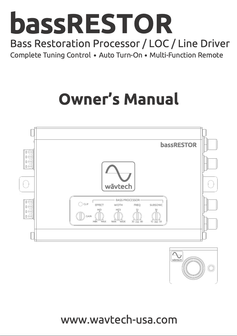 Page n°1 - Manuel utilisateur Wāvtech bassRESTOR