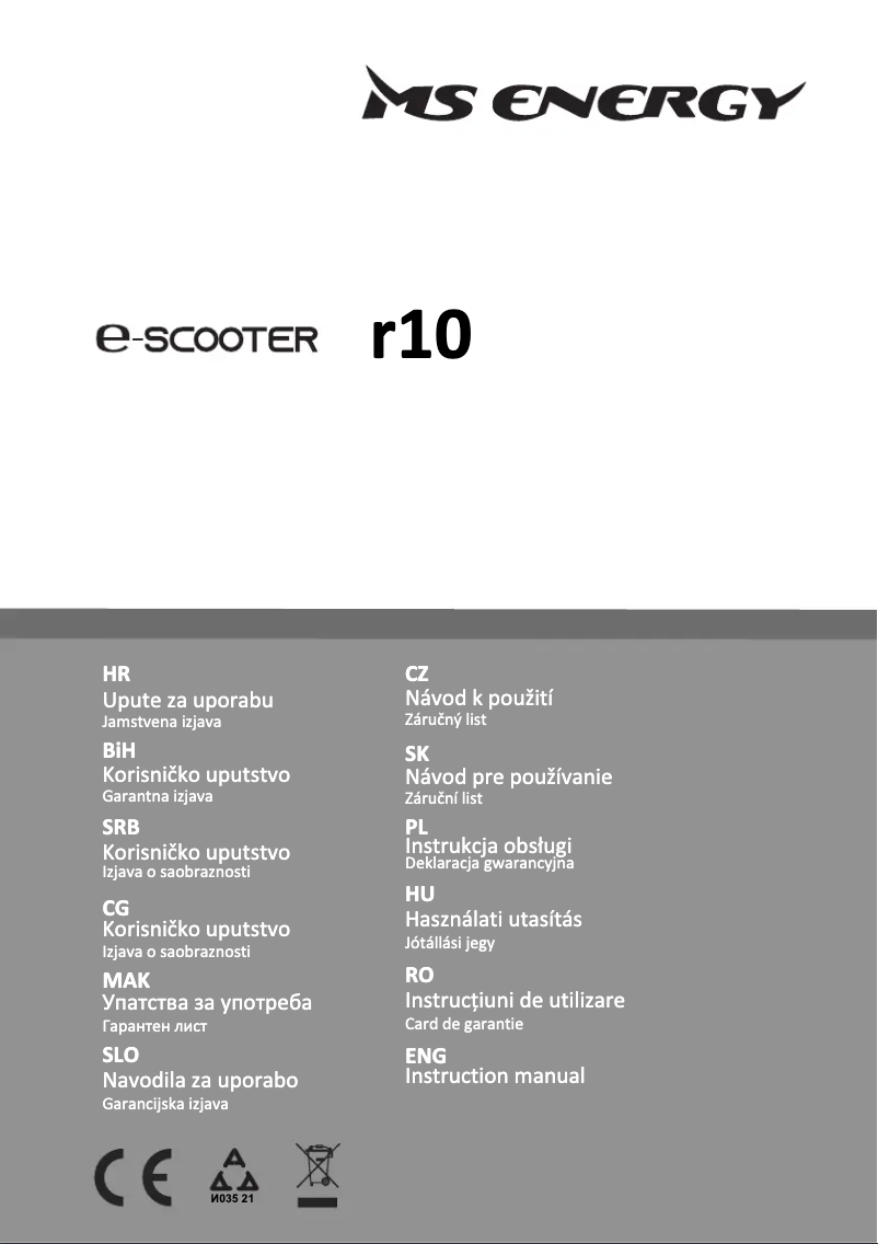 Page 1 de la notice Manuel utilisateur MS Energy r10