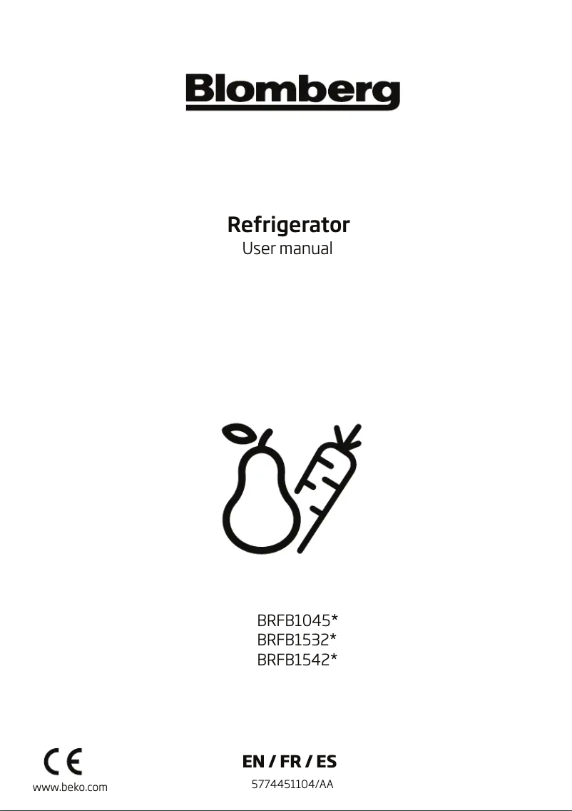 Page 1 de la notice Manuel utilisateur Blomberg BRFB1542SS