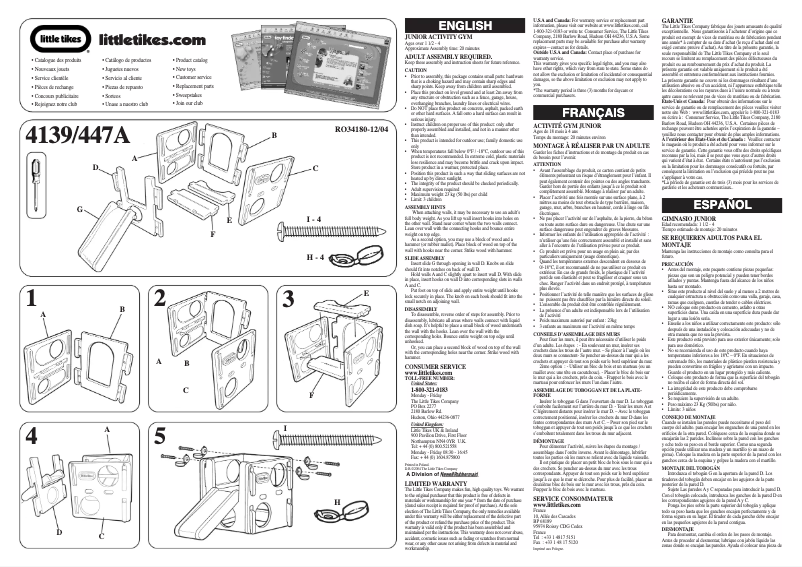Página 1 del manual Manual de usuario Little Tikes Junior Activity Gym 4139/447A