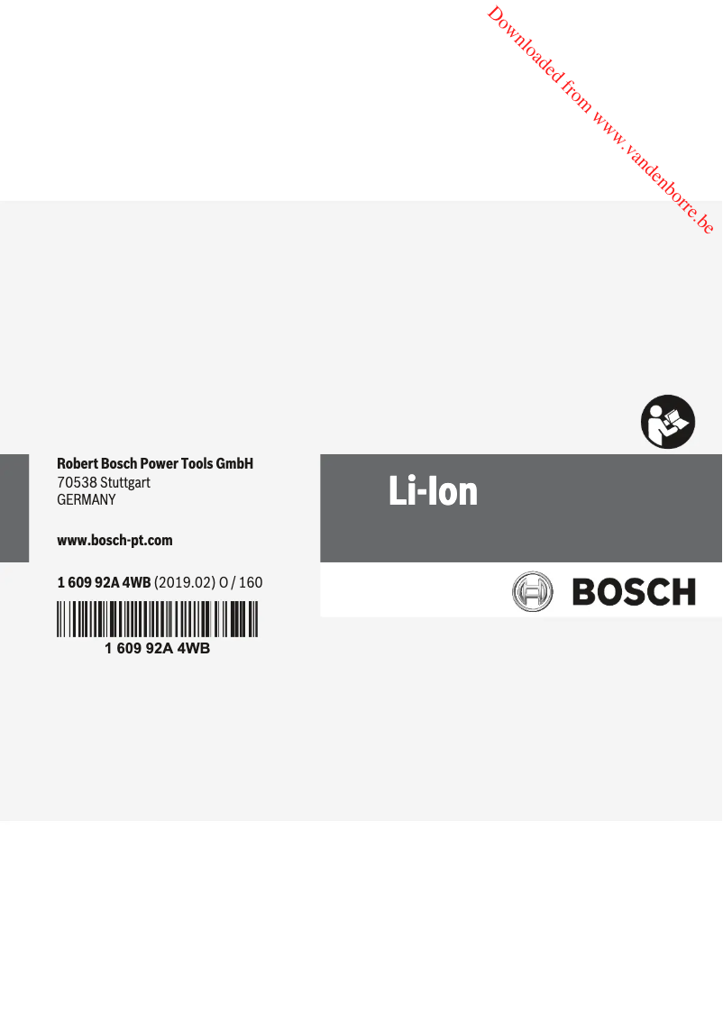 Page n°1 - Manuel utilisateur Bosch BCS612W