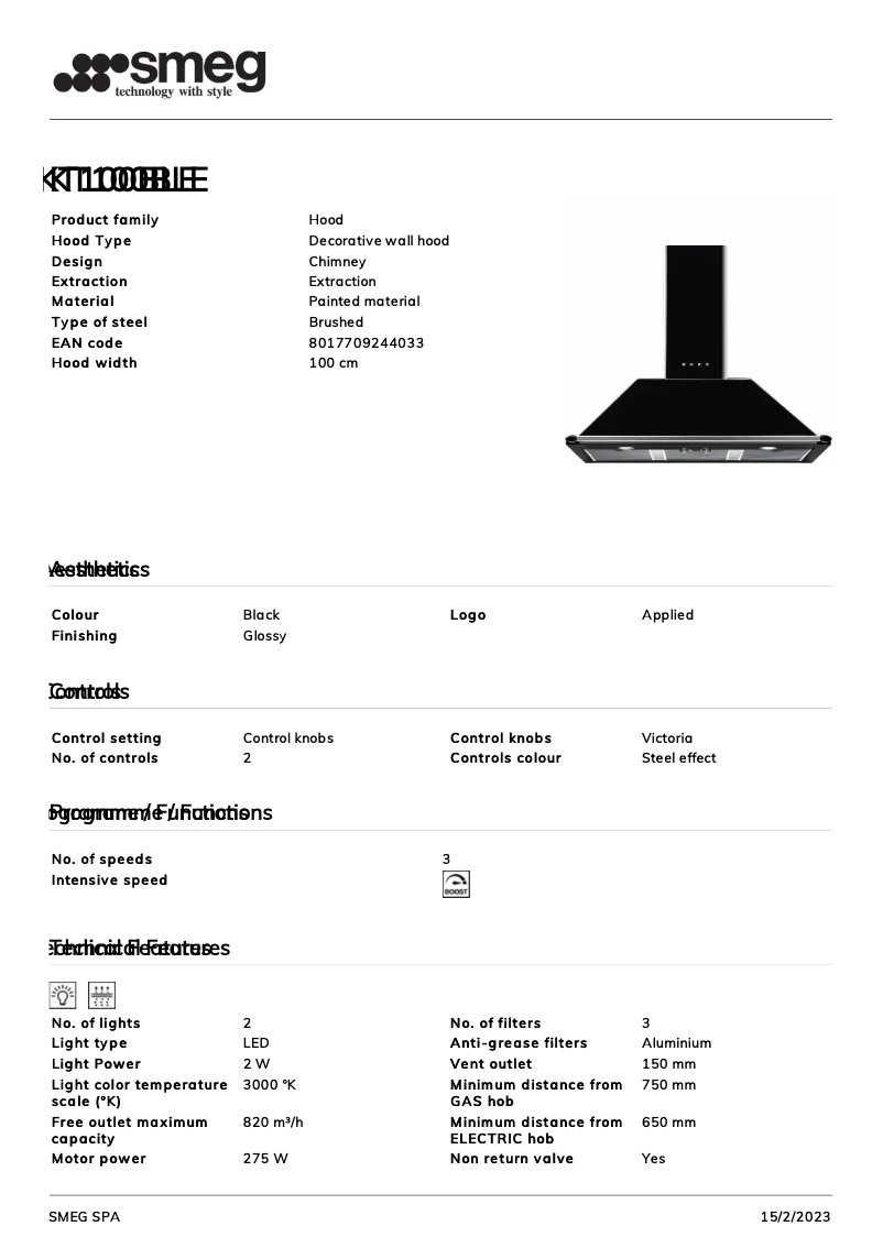 Page n°1 - Brochure Smeg KT100BLE
