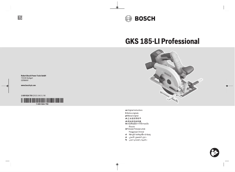 Página 1 del manual Manual de usuario Bosch GKS 18V-57-2 Professional