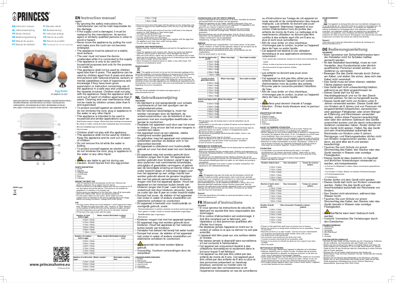 Page 1 de la notice Manuel utilisateur Princess 262041