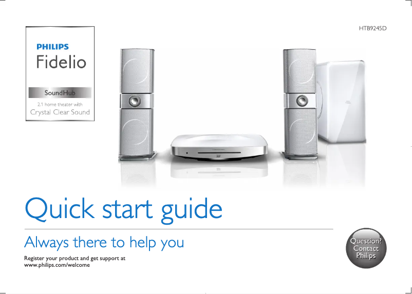 Page 1 de la notice Guide de démarrage rapide Philips Fidelio HTB9245D