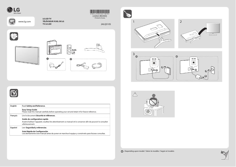 Page 1 de la notice Manuel utilisateur LG 24LQ510S
